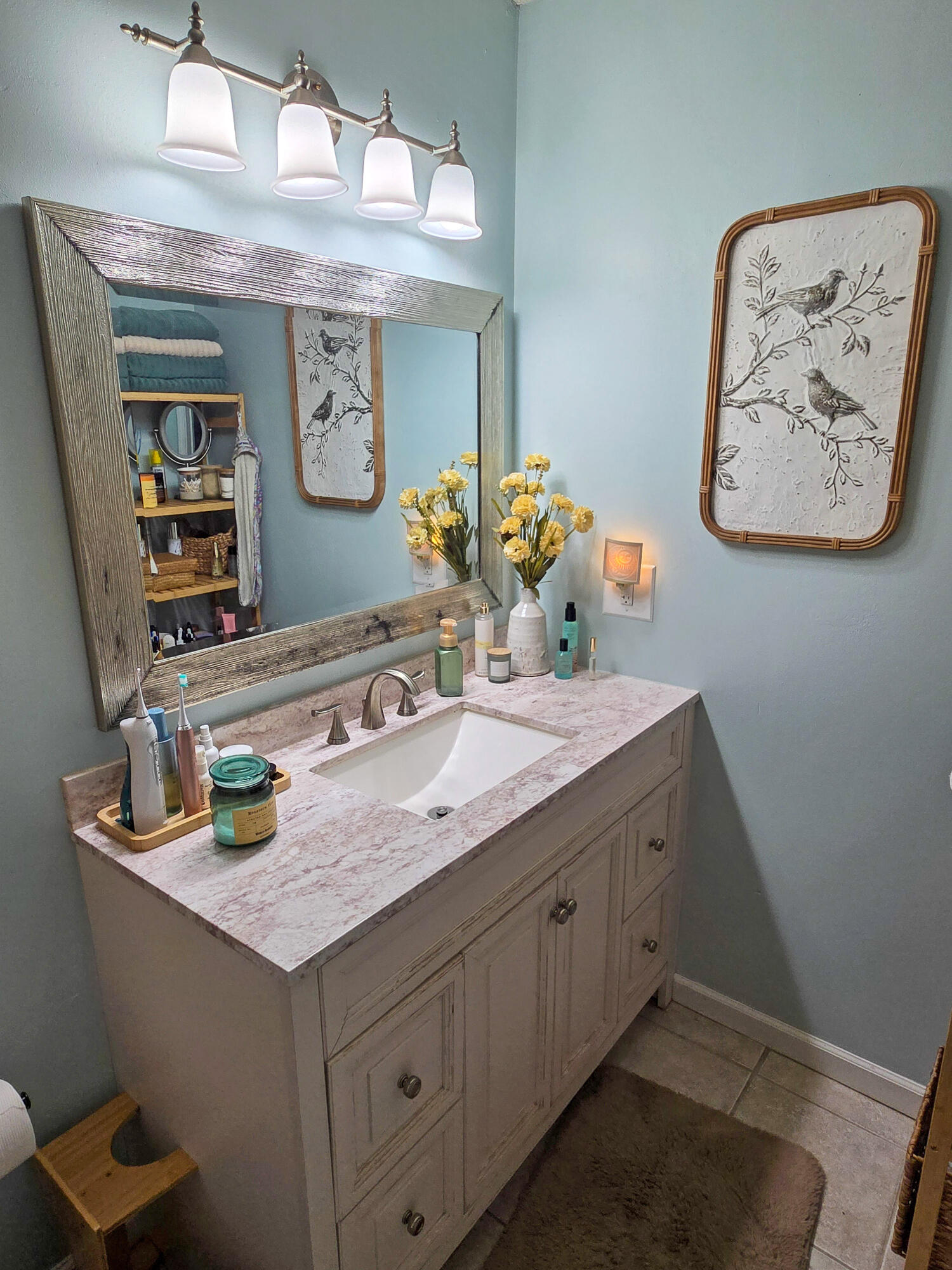 696 Phillips Drive Freeport, FL 32439 - Photo 19 of 49 a bathroom with a sink and a mirror