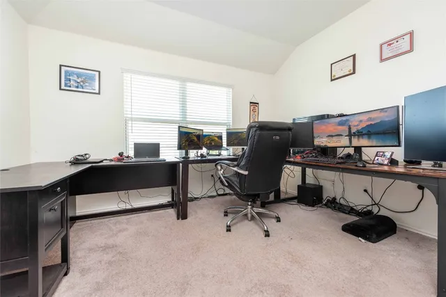 a bedroom with a bed and with furniture