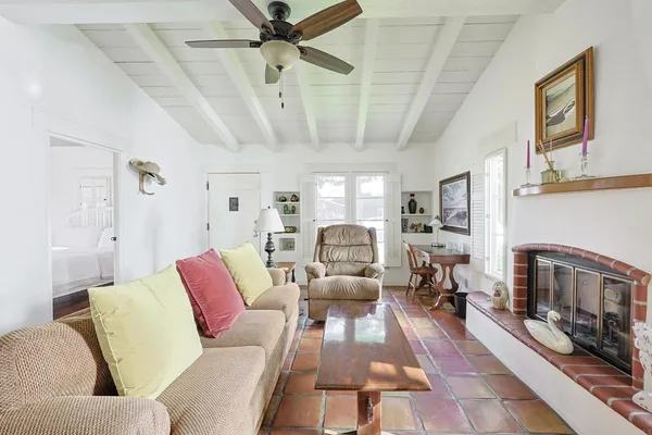 a living room with furniture