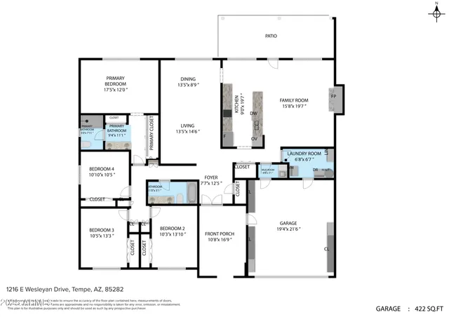 $549,949 | 1216 East Wesleyan Drive, Tempe, AZ 85282