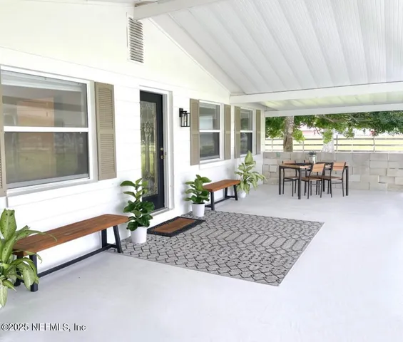 a living room with furniture