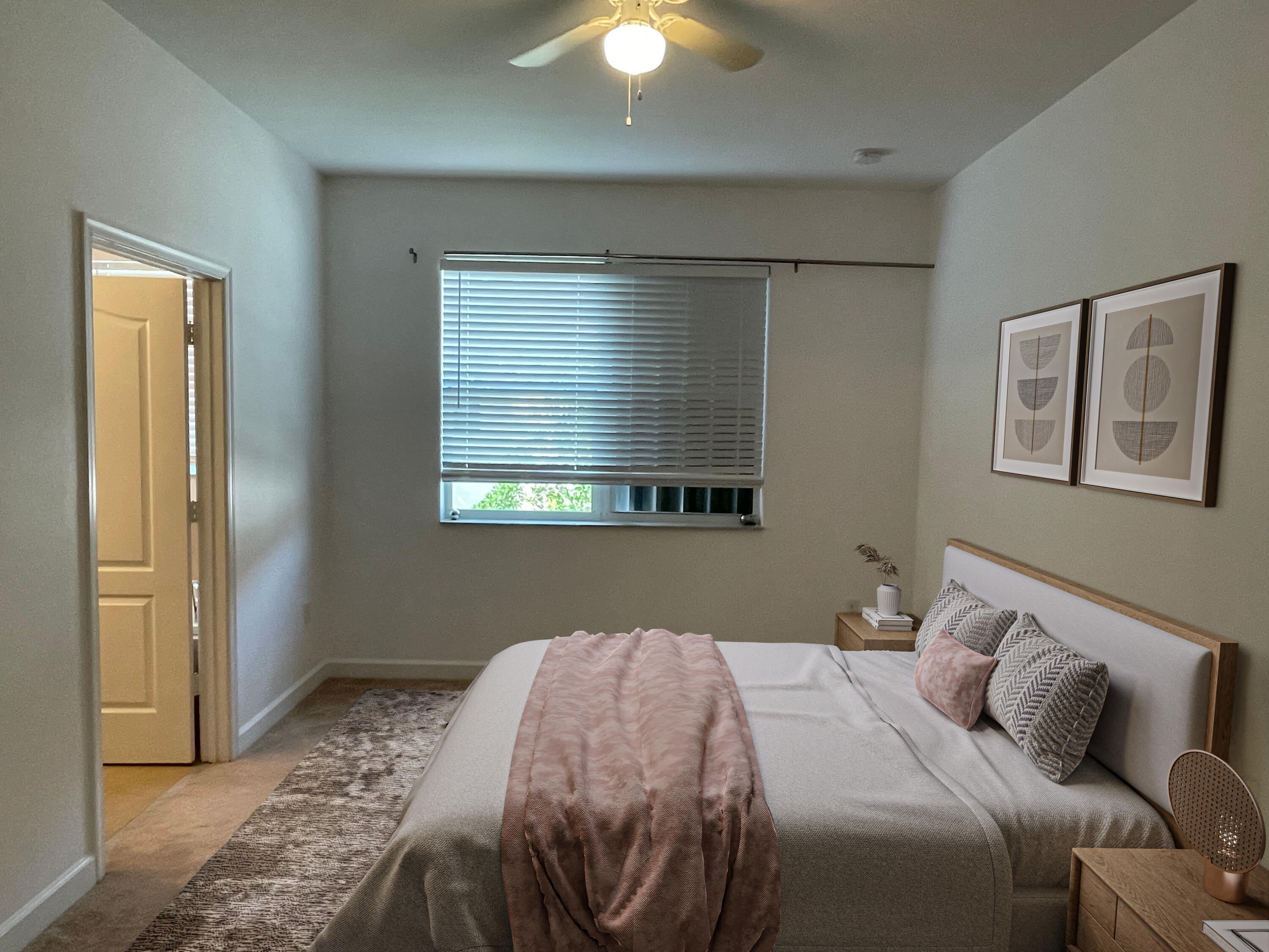 9508 Southwest Otter Lane Stuart, FL 34997 - Photo 20 of 34 a bedroom with a bed and a painting on the wall