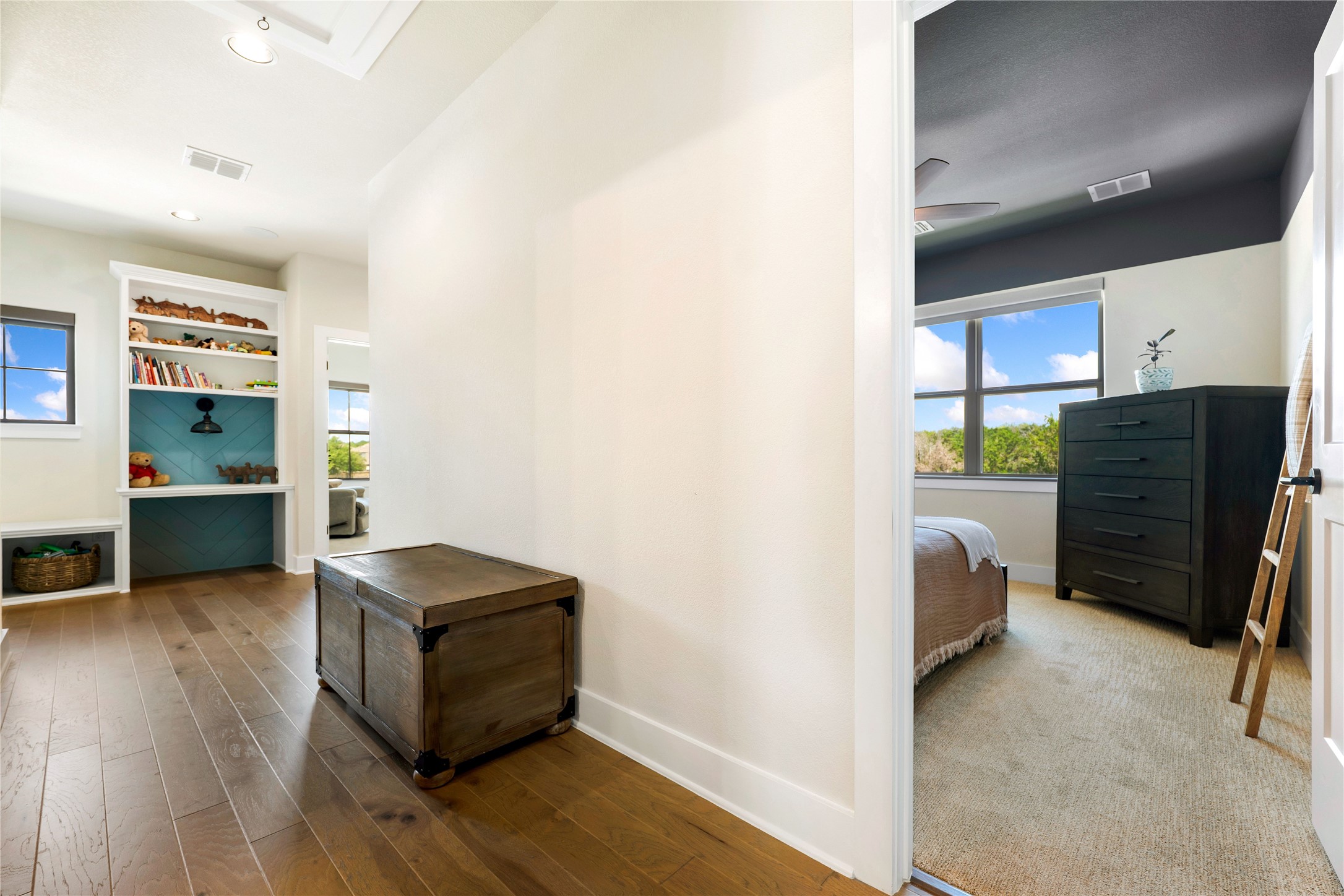 2408 Nate's Place Georgetown, TX 78633 - Photo 28 of 40 Built-in shelving and desk nook create a functional and inviting study space.
