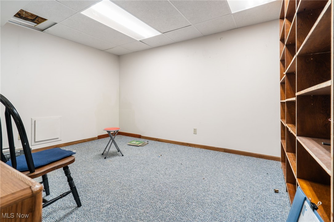 4057 Etter Road Mogadore, OH 44260 - Photo 35 of 41 Sitting room featuring carpet flooring and a drop ceiling