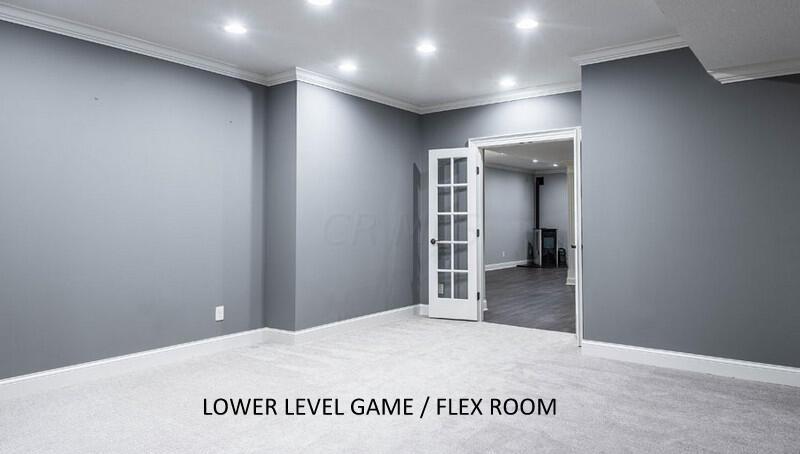 4459 Green Cook Road Johnstown, OH 43031 - Photo 83 of 103 LOWER LEVEL GAME / FLEX ROOM WITH FRENCH DOORS, CROWN MOLDINGS, RECESSED LIGHTING