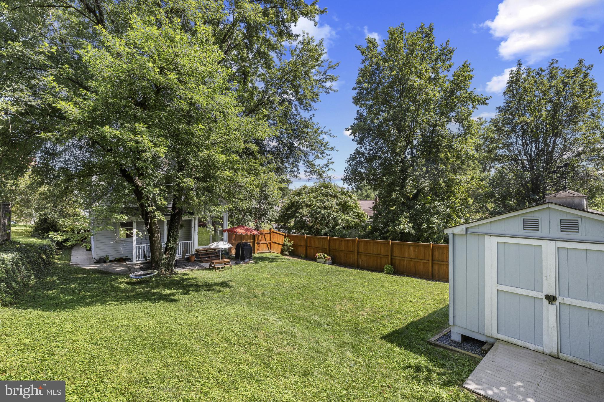 6500 Sharon Road Baltimore, MD 21239 - Photo 33 of 33 a view of a backyard with wooden fence and a bench