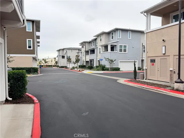 a front view of a building with street