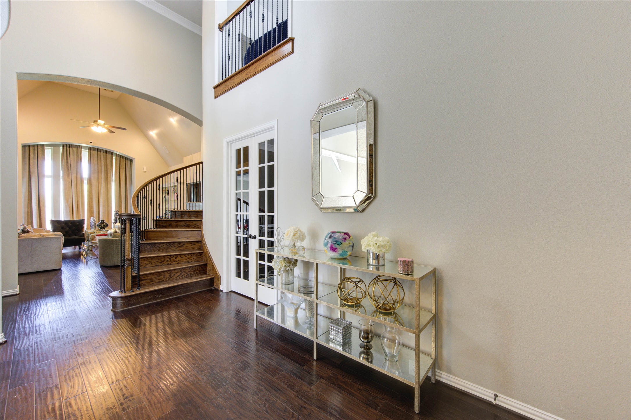 17539 Hankar Way Richmond, TX 77407 - Photo 13 of 34 a bedroom with furniture and wooden floor
