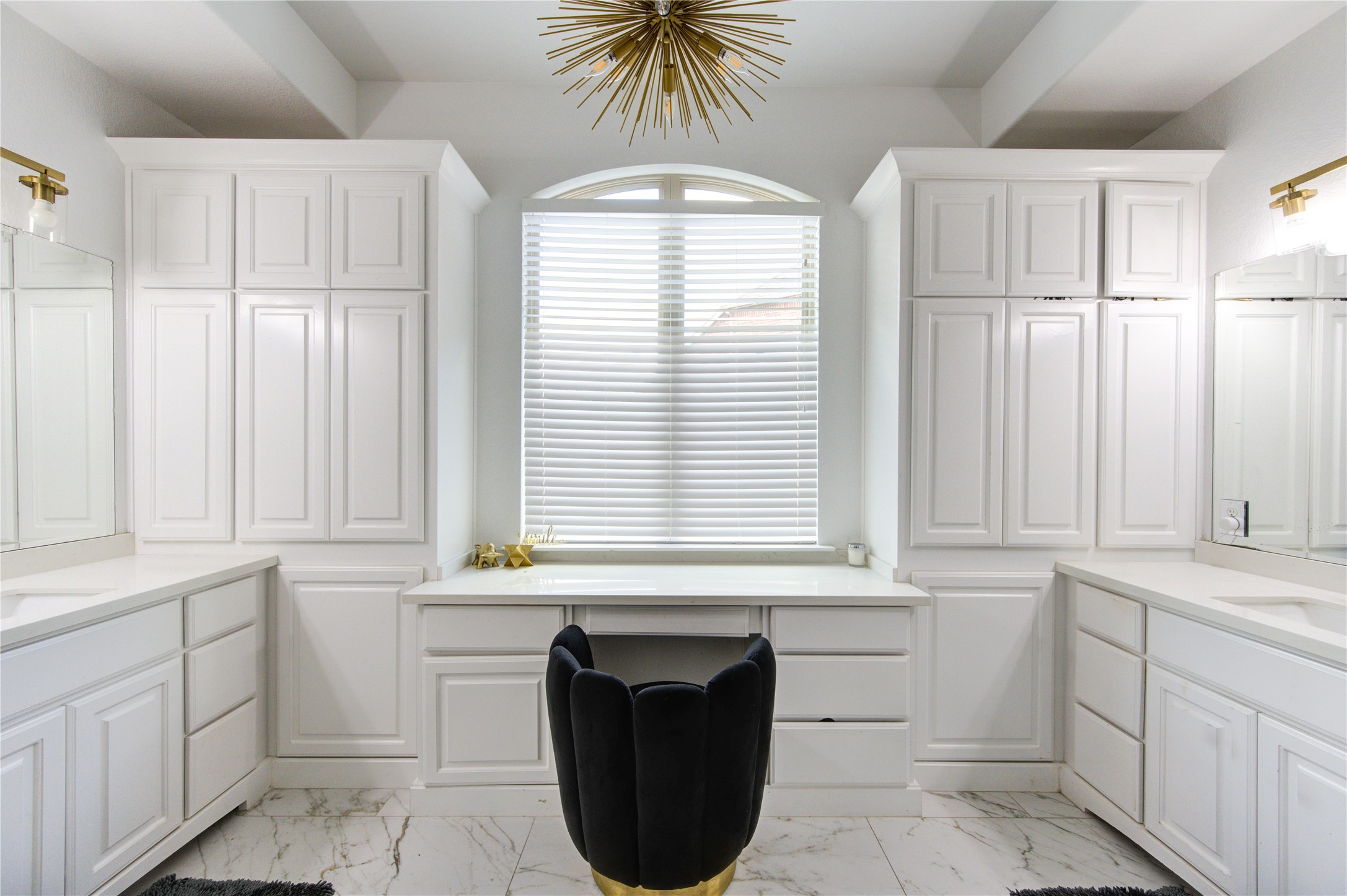 17539 Hankar Way Richmond, TX 77407 - Photo 20 of 34 a bathroom with a granite countertop sink and a window