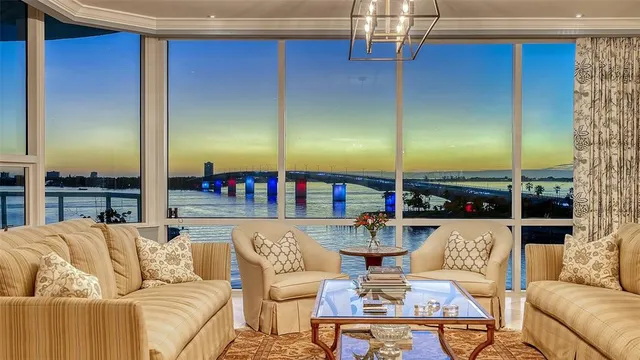 a living room with furniture