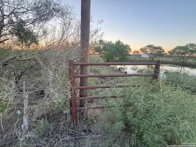 a view of a back yard from a balcony