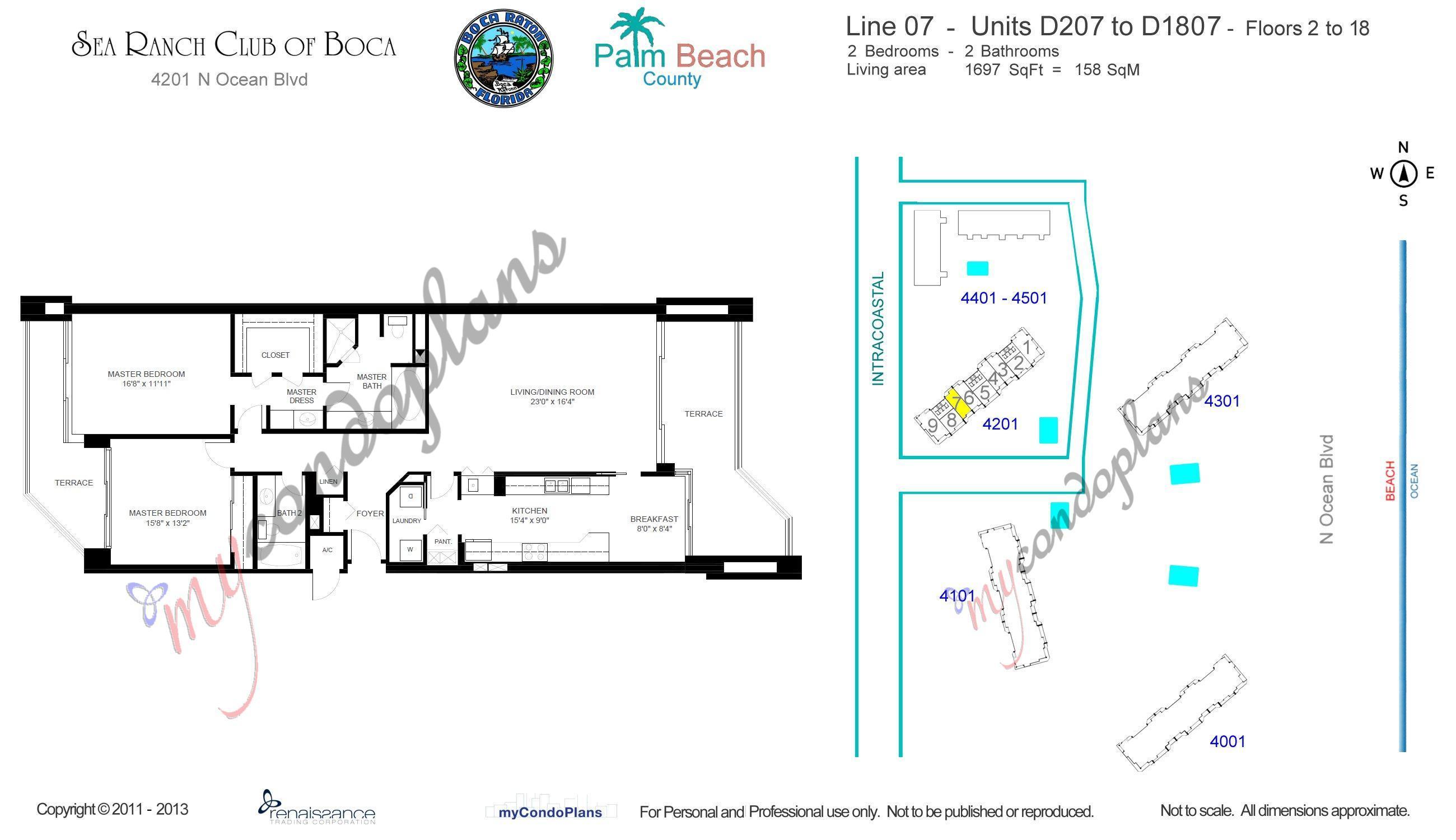 4201 North Ocean Boulevard, Unit 307 Boca Raton, FL 33431 - Photo 37 of 37 Floor Plan 5456261