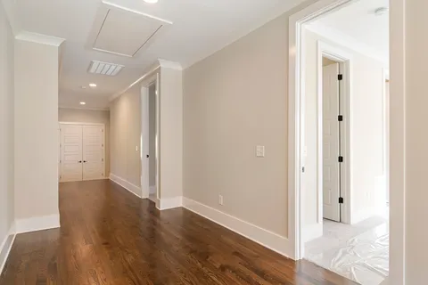 a view of an empty walk in closet