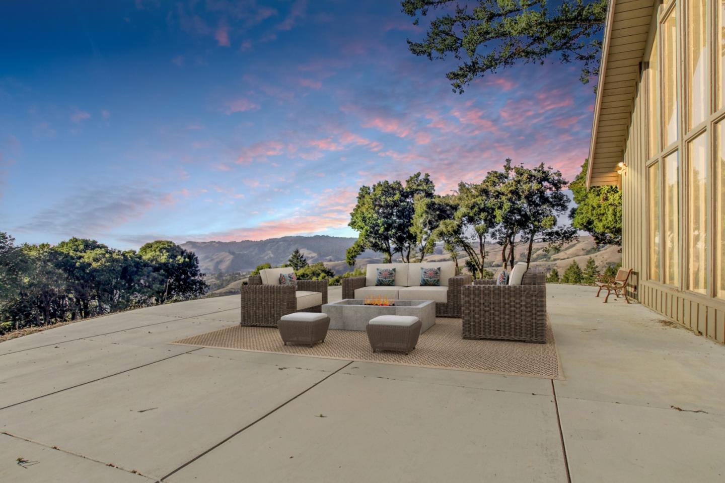 33 Langley Hill Road Woodside, CA 94062 - Photo 6 of 53 a view of a patio with couches and potted plants