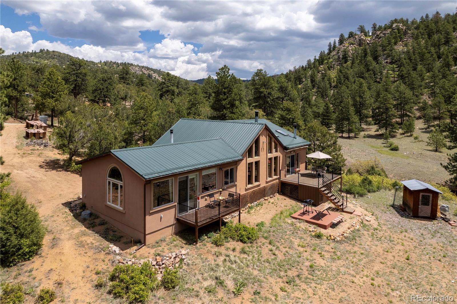 1111 Red Feather Road Cotopaxi, CO 81223 - Photo 2 of 37 an aerial view of a house with a yard