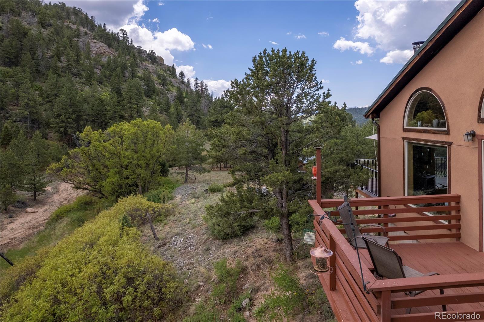1111 Red Feather Road Cotopaxi, CO 81223 - Photo 26 of 37 a view of a roof deck with couches and potted plants