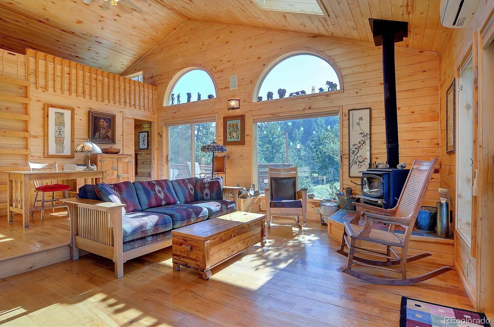 1111 Red Feather Road Cotopaxi, CO 81223 - Photo 4 of 37 a living room with furniture fireplace and a large window
