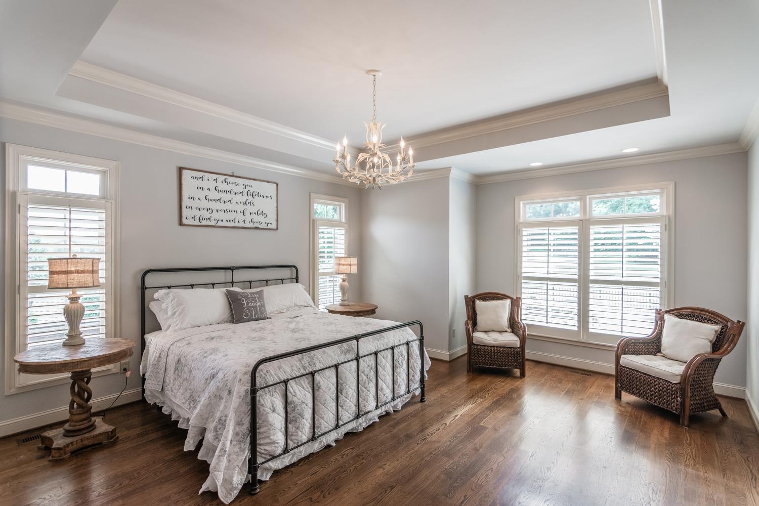 400 Sandcastle Road Franklin, TN 37069 - Photo 21 of 29 Master Suite Offers a sitting area, tray ceiling and plantation shutters.