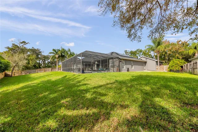 a view of a park with slide