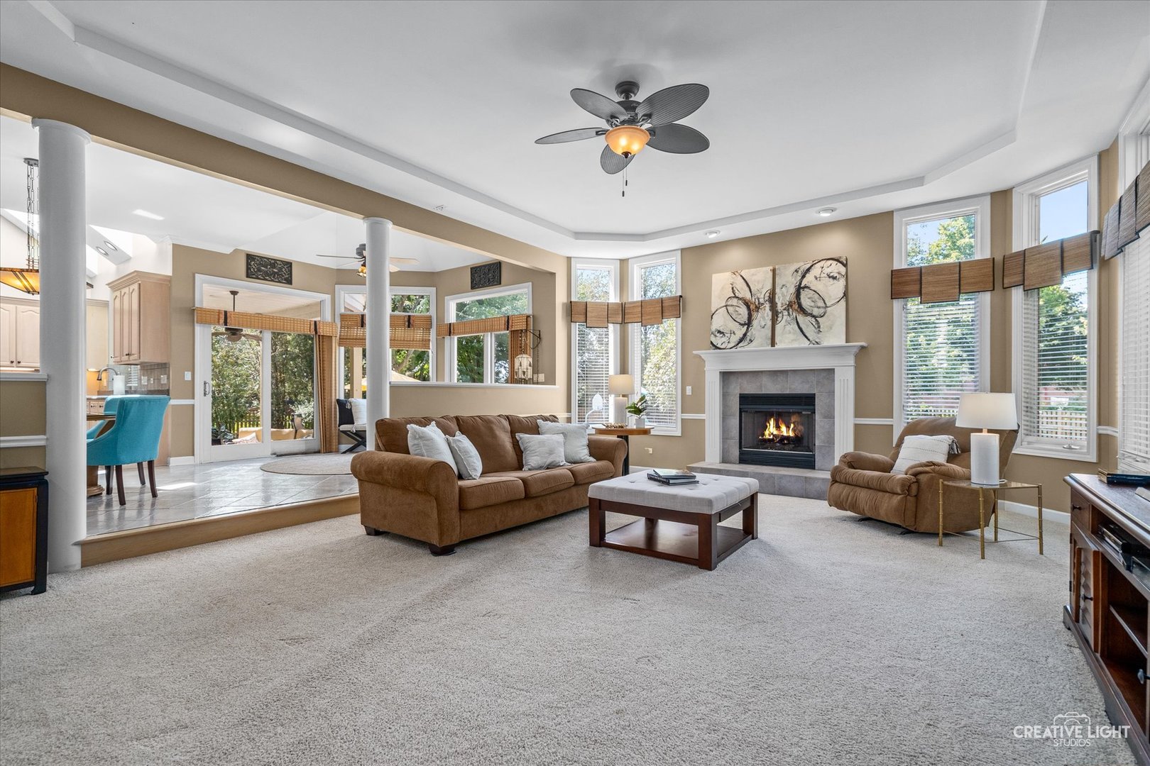 4811 Sebastian Court Naperville, IL 60564 - Photo 7 of 49 a living room with furniture and a fireplace