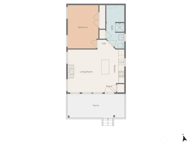 a view of a balcony with an ocean view