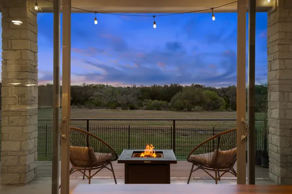 a outdoor space with furniture