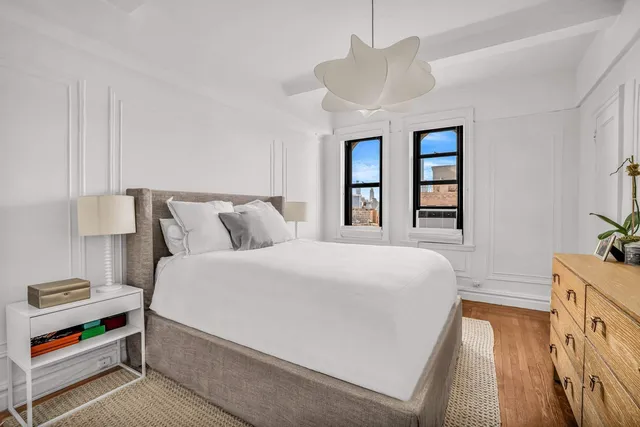 a workspace with furniture and closet