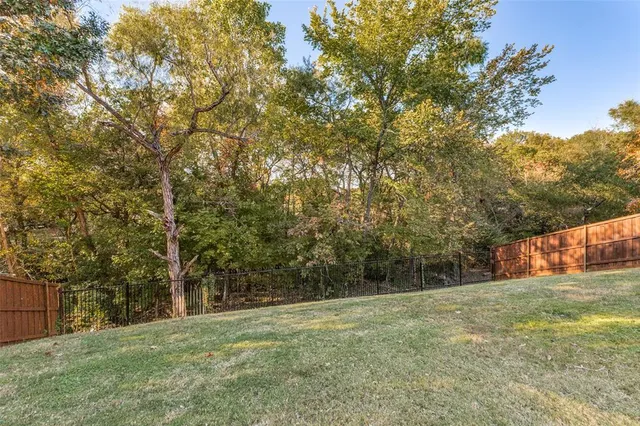 a view of backyard with green space