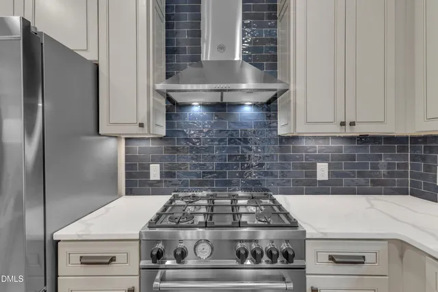 a stove top oven sitting inside of a kitchen