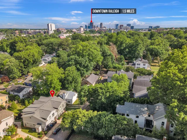 an aerial view of a city