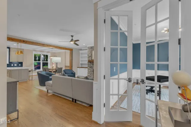 a living room with furniture