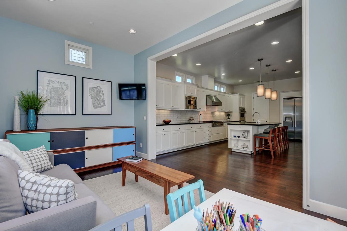 181 Mansfield Drive Mountain View, CA 94040 - Photo 17 of 44 a living room with furniture and kitchen view