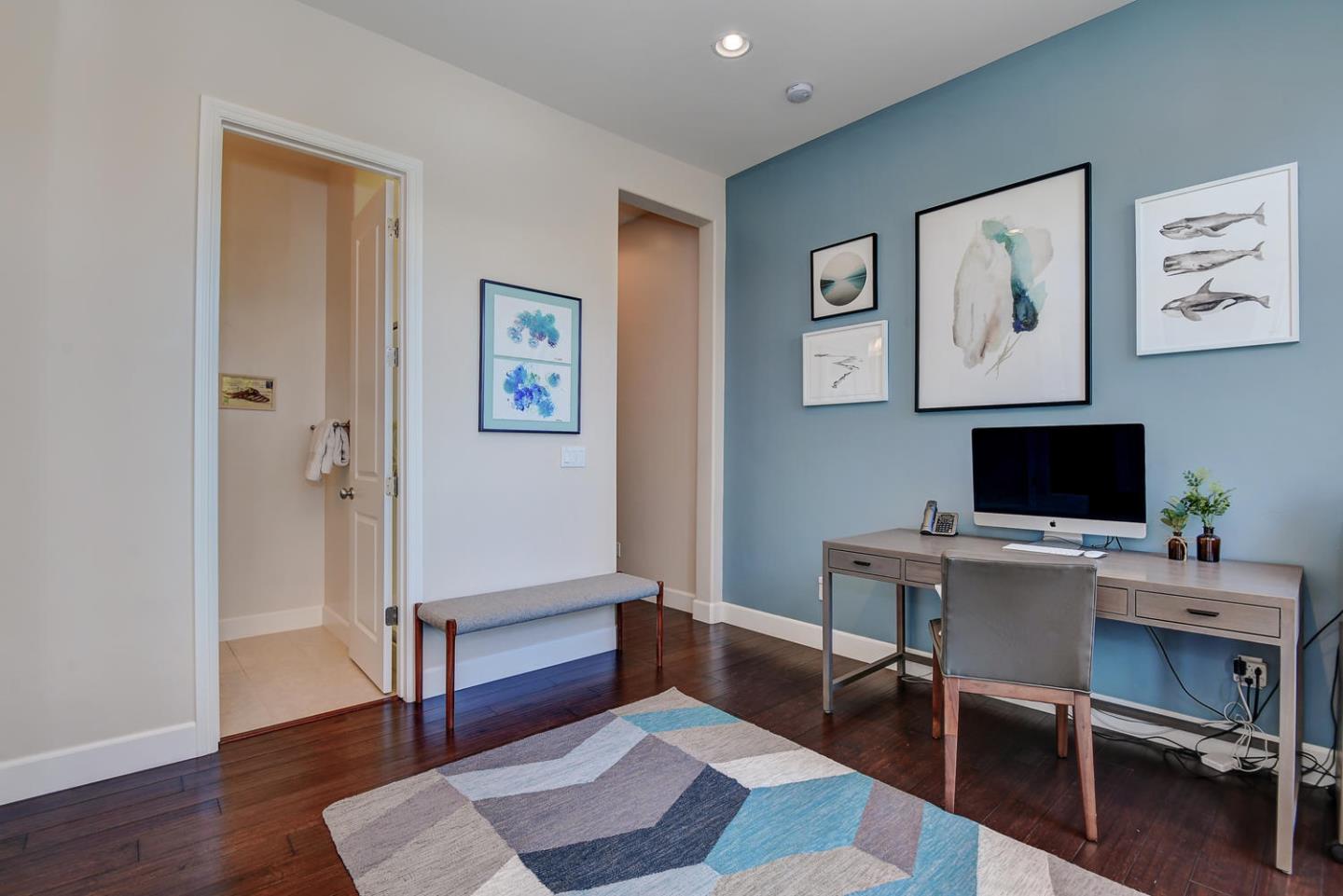 181 Mansfield Drive Mountain View, CA 94040 - Photo 30 of 44 a workspace with wooden floor and a workspace