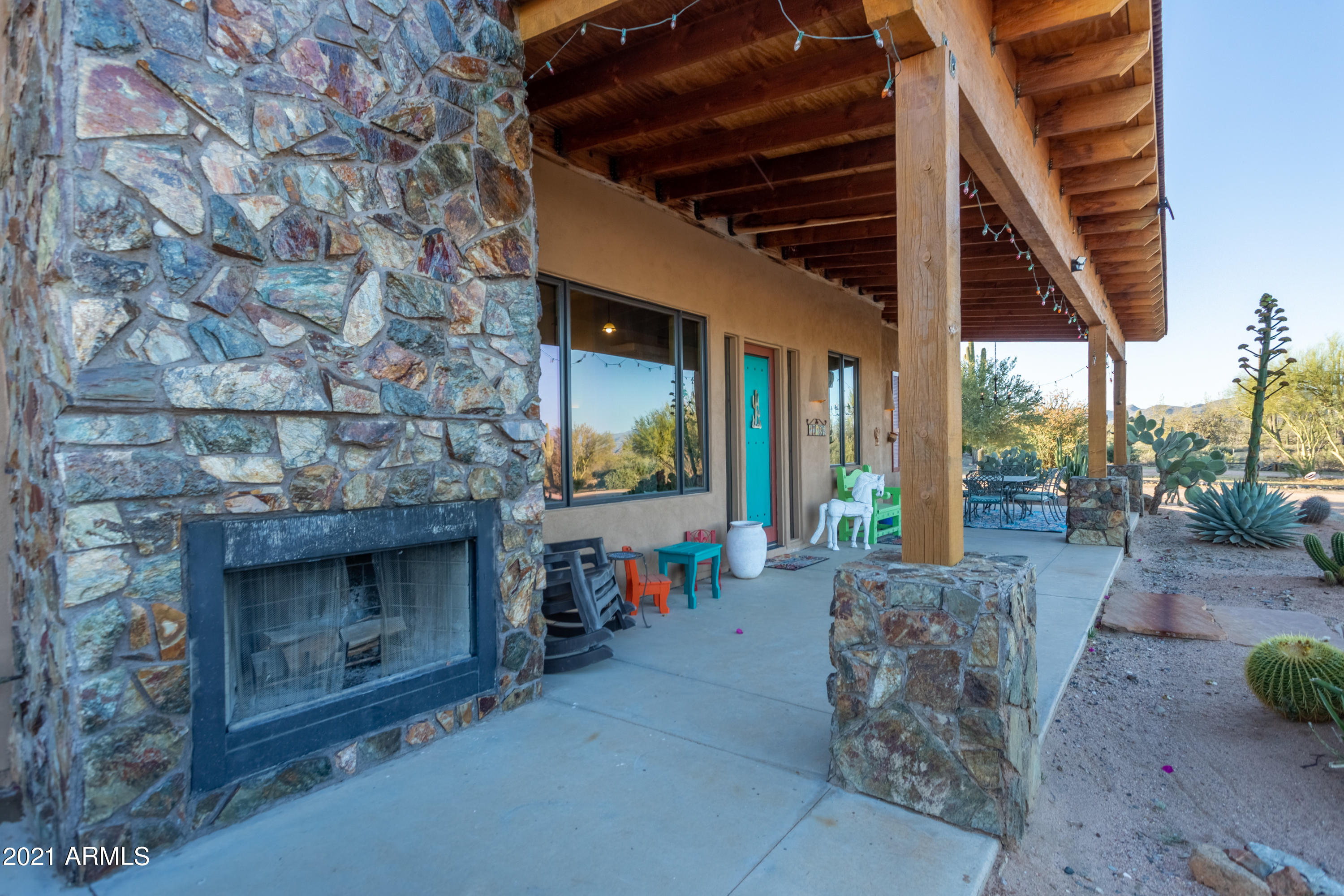 17128 East Gloria Lane Rio Verde, AZ 85263 - Photo 23 of 30 Front Outdoor Patio Fireplace