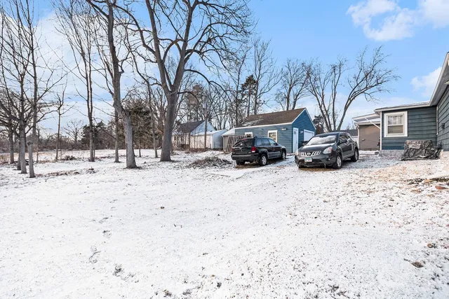 a street view covered with snow