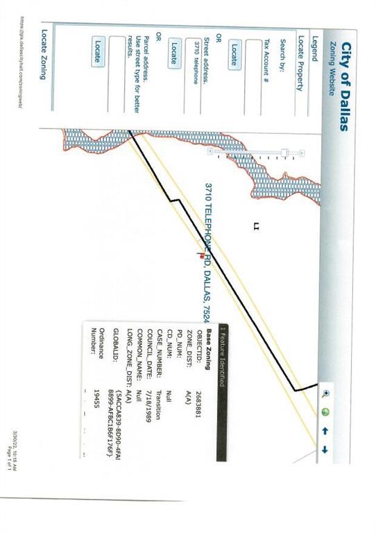 3710 Telephone Road Dallas, TX 75241 - Photo 7 of 32 Map showing easement