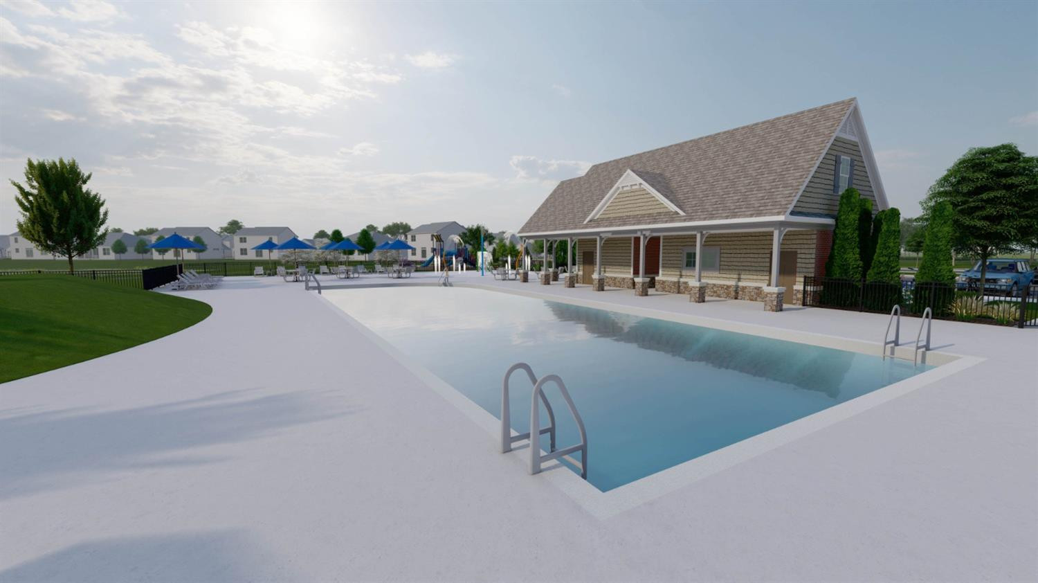 8553 Graystone Drive Lowell, IN 46356 - Photo 23 of 27 a view of a house with swimming pool and sitting area