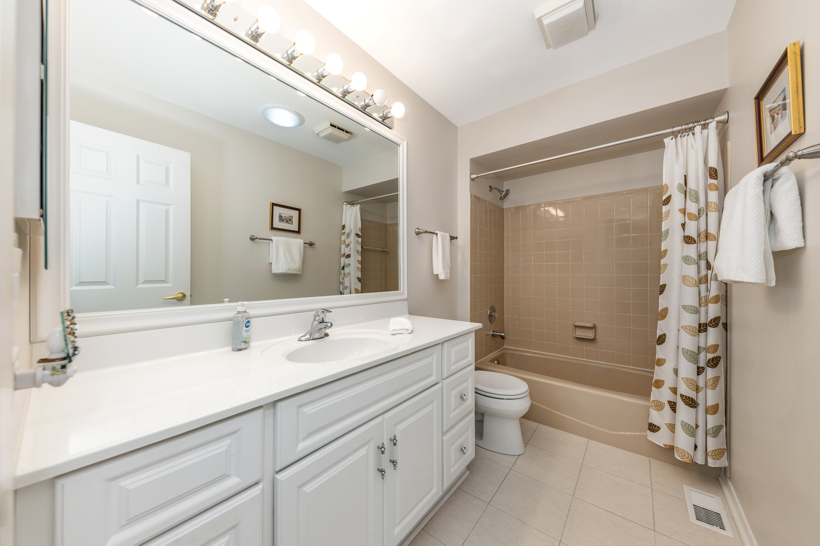 1505 Ranchview Drive Naperville, IL 60565 - Photo 21 of 36 a bathroom with a double vanity sink mirror double shower and a toilet
