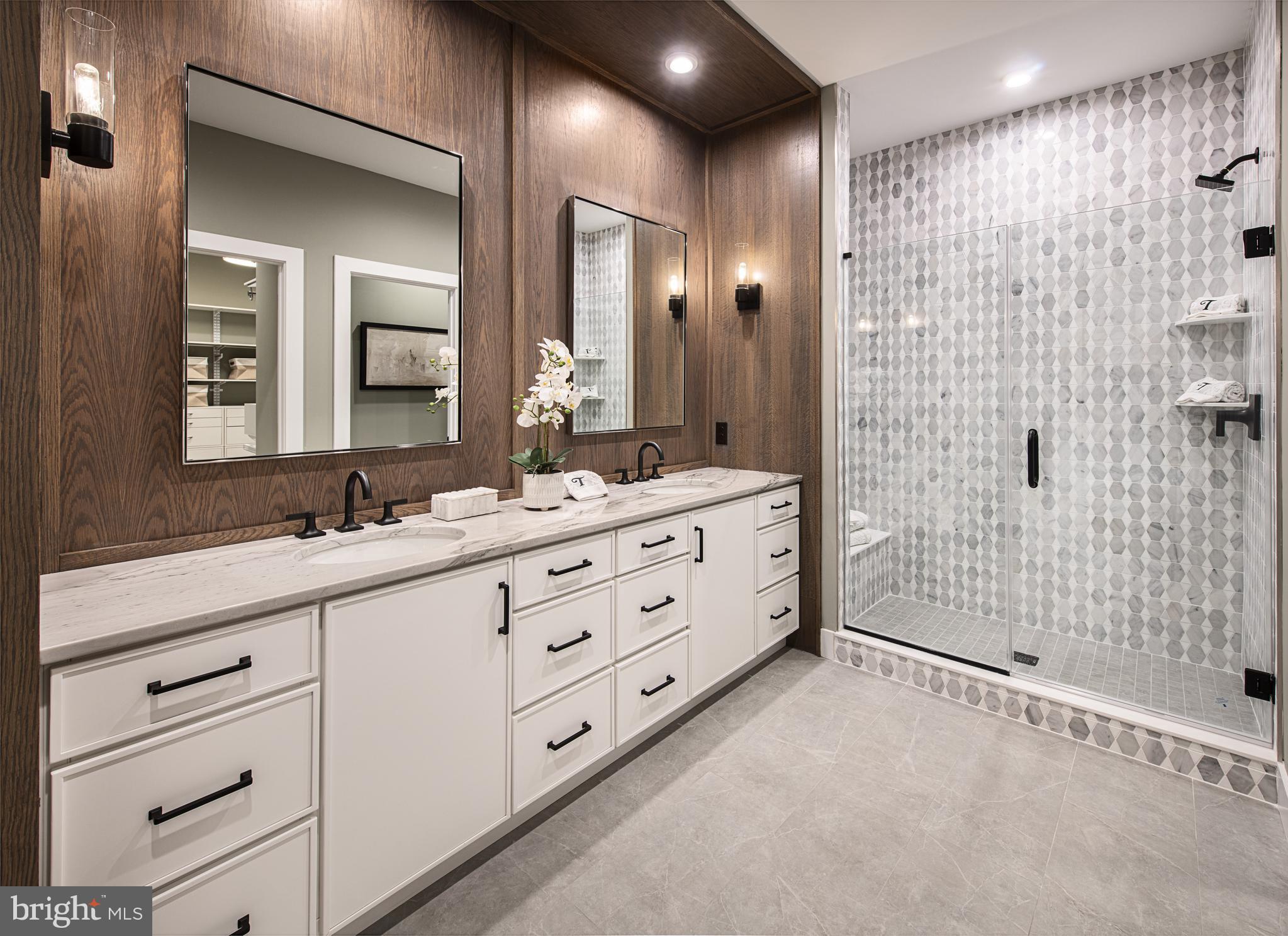 167 Alroy Road, Unit HOMESITE 60 Malvern, PA 19355 - Photo 19 of 20 a bathroom with a double sink shower and a mirror