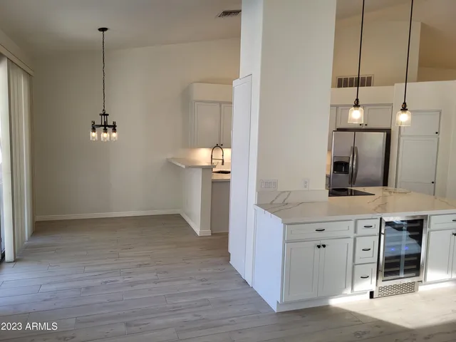 a view interior of a house and kitchen view