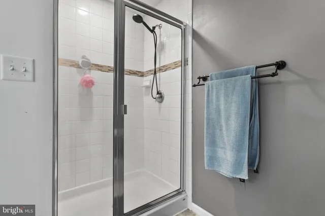 a bathroom with a shower