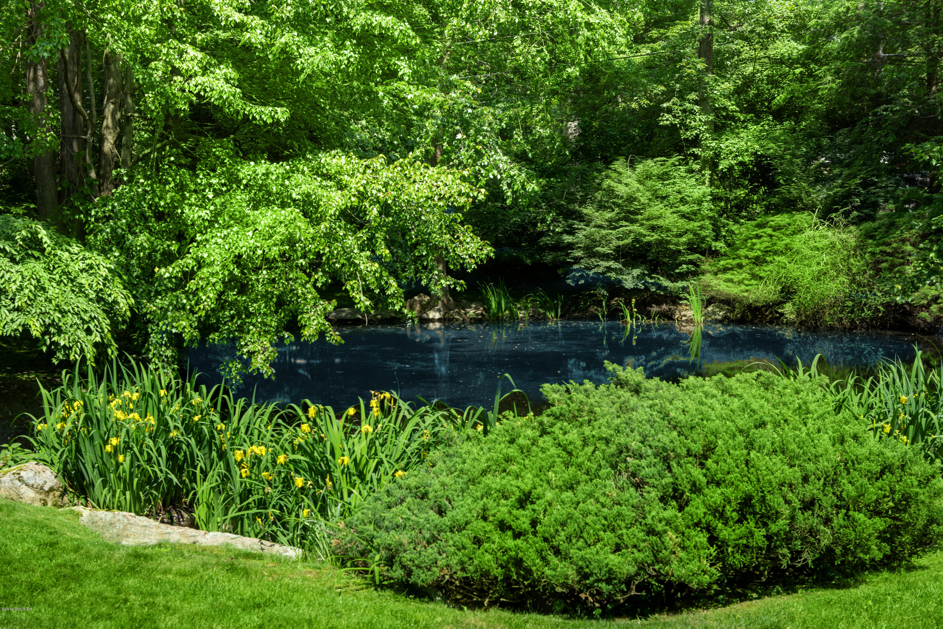 178 Cat Rock Road Cos Cob, CT 06807 - Photo 21 of 26 a view of a garden with a lake