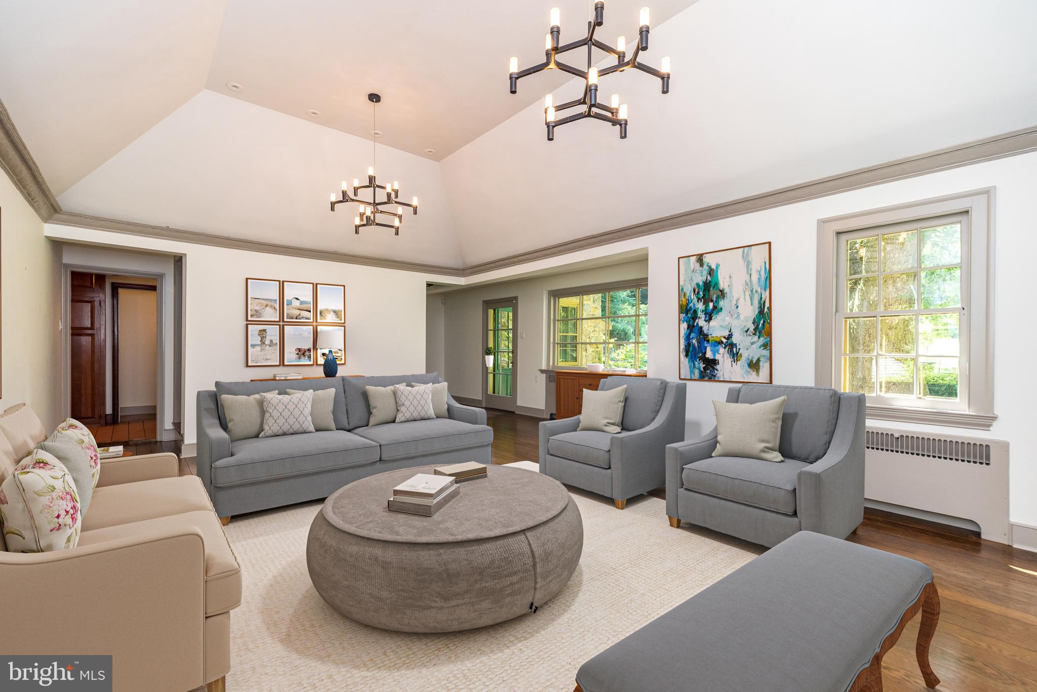876 Brower Road Wayne, PA 19087 - Photo 32 of 59 Main Floor Living Room (virtually staged)