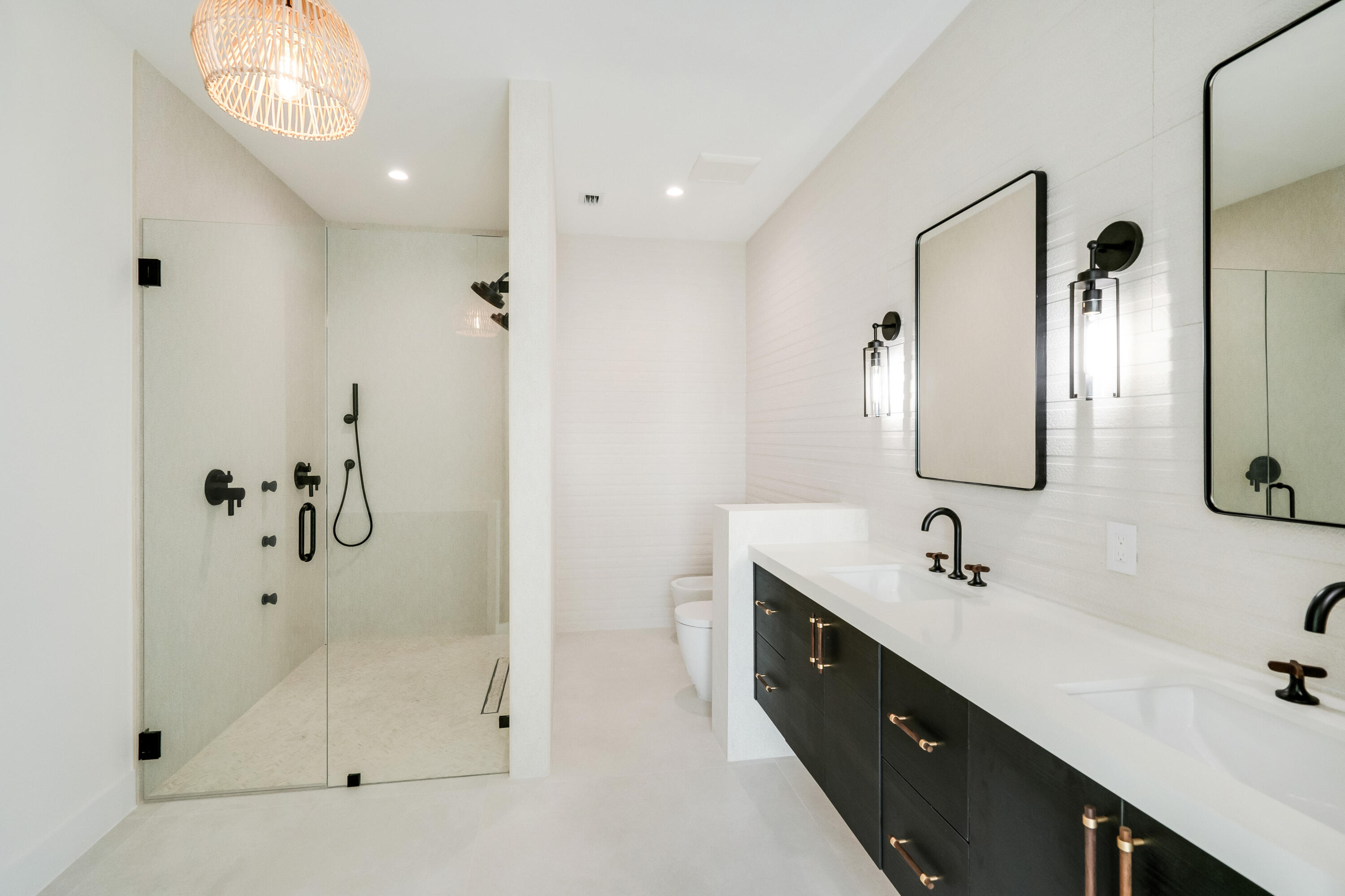 115 Spoonbill Road Tavernier, FL 33070 - Photo 32 of 85 a bathroom with a double vanity sink mirror and shower