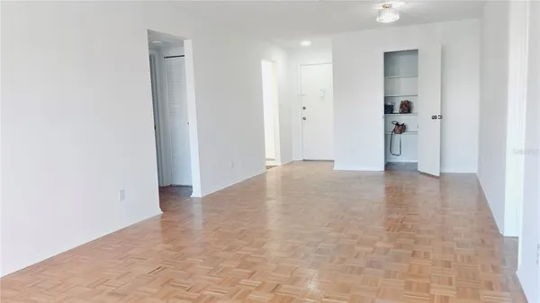 a view of an empty room and window