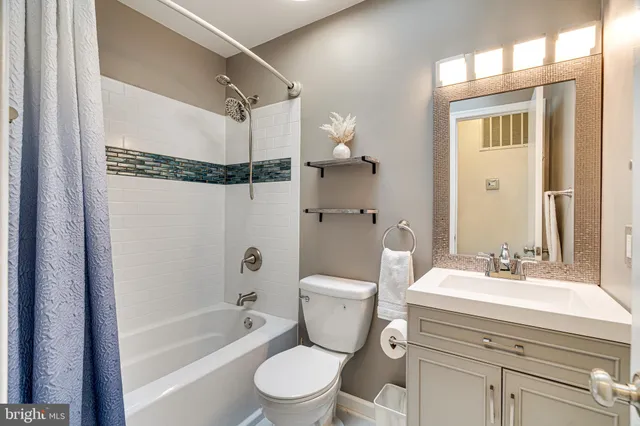 a bathroom with a sink toilet a shower and bathtub