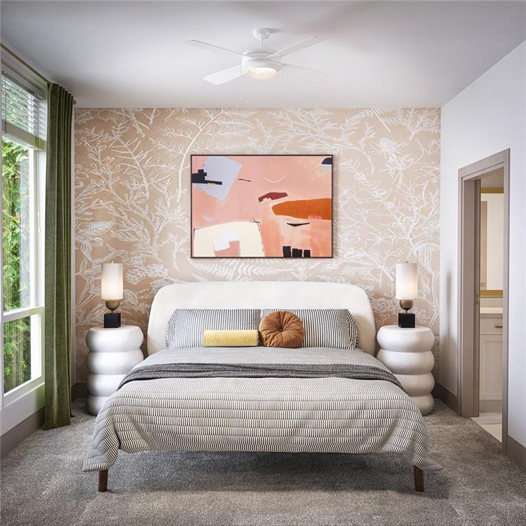 7260 Roswell Road, Unit S1 Sandy Springs, GA 30328 - Photo 6 of 23 a bedroom with a bed and a large window with outer view