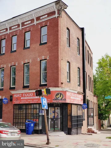 a view of an entrance of the building