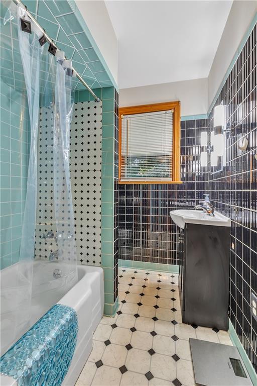 250 Neville Road Beaver, PA 15009 - Photo 14 of 25 Main floor full bath has some unique updates. Glass tile is amazing.