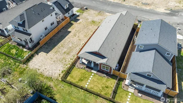 a view of a lake with houses